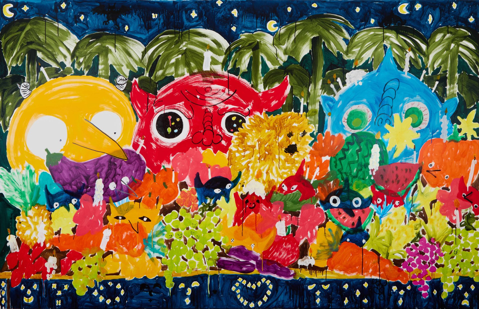 everything is alive / the trees / the stars / the singing candles / crying over / the dead beasts / everything is alive / even you penis / and your balls